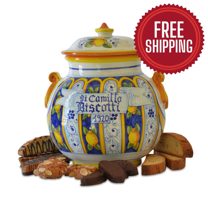 Collectible Italian Ceramic Biscotti Cookie Jars from Italy DiCamillo Bakery